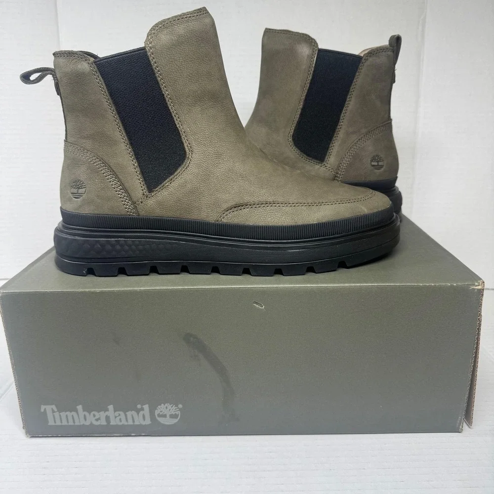 Timberland New Size‎ 9.5 Greenstride Ray City Pull On Chelsea Boots Olive Nubuck